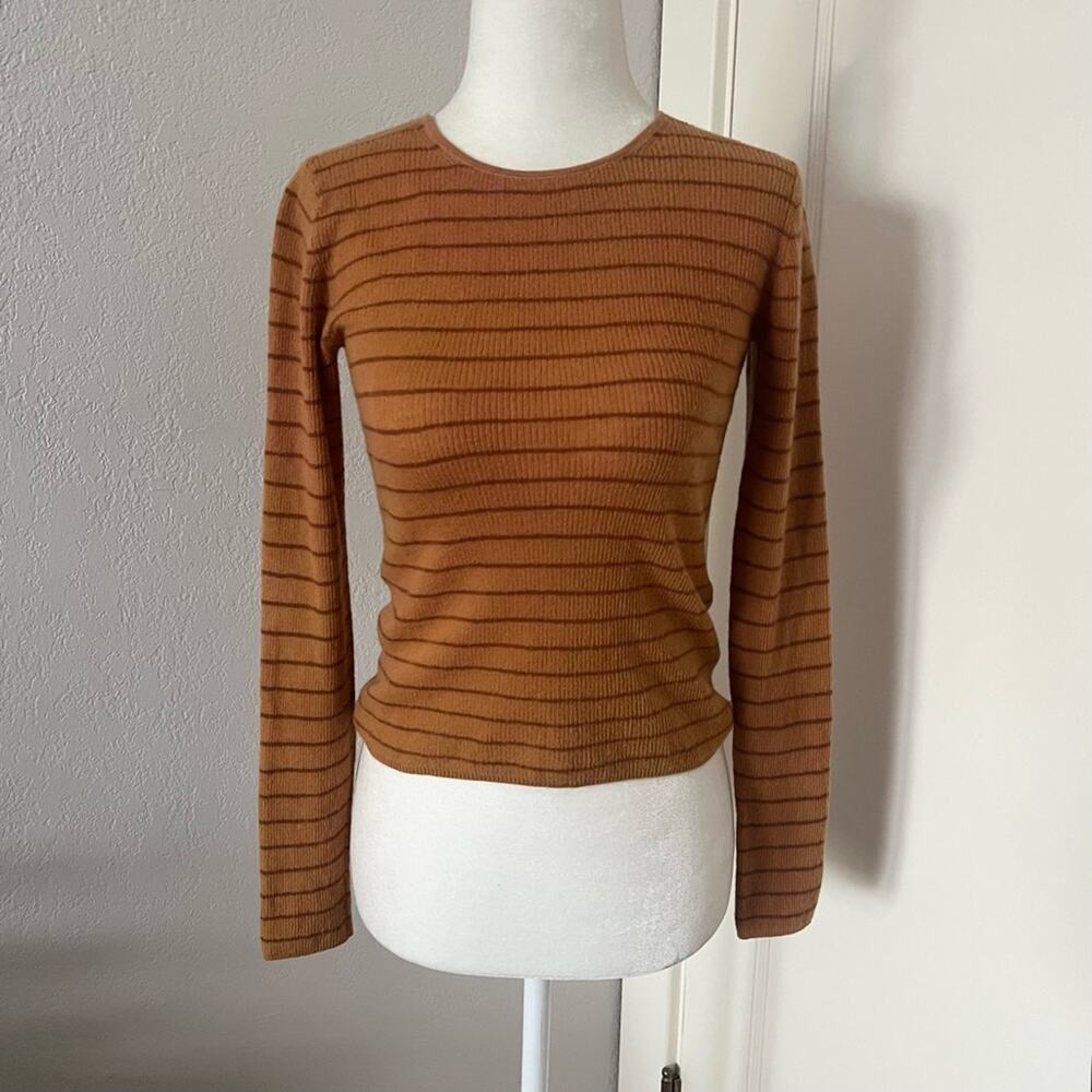 Vince Orange Striped Wool Sweater - Picture 2 of 9